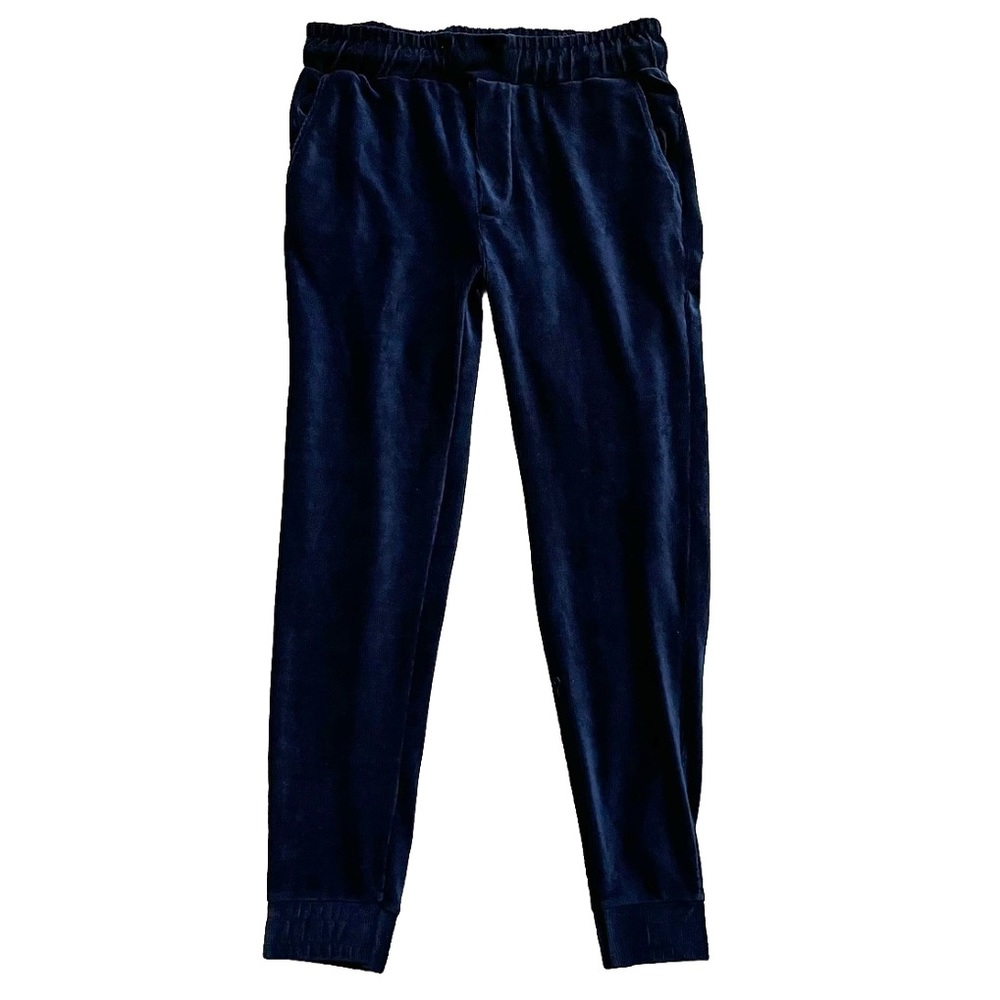 ZARA NWT Navy Corduroy Drawstring Waist Pants Size Large Minimalist Contemporary - Picture 9 of 9